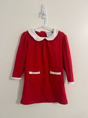 Little English Red Dress with White Peter Pan Collar